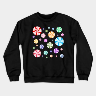 Colorful Rainbow Round Peppermint Holiday Pattern Crewneck Sweatshirt